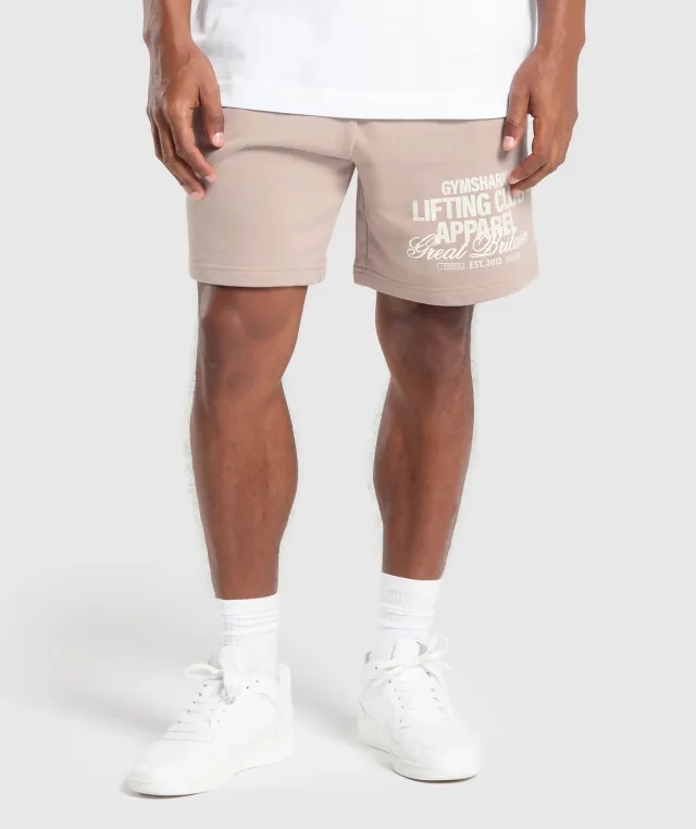 Gymshark Lifting Club Apparel Graphic Shorts - Stone Pink
