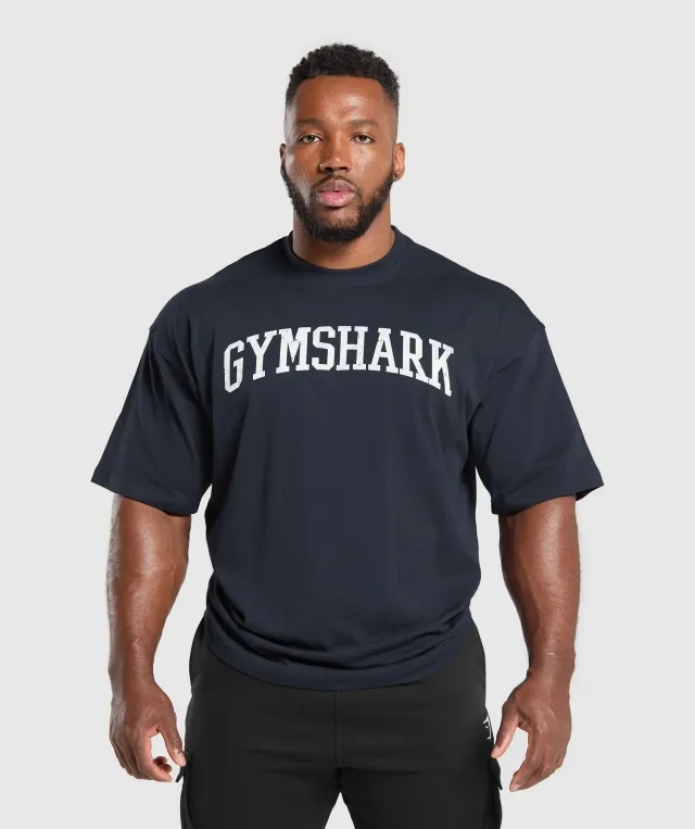 Gymshark Collegiate T-Shirt - Heavy Blue