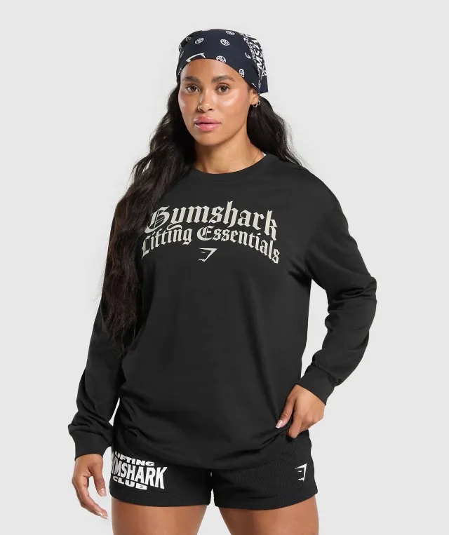 Gymshark Lifting Essentials Long Sleeve Top - Black