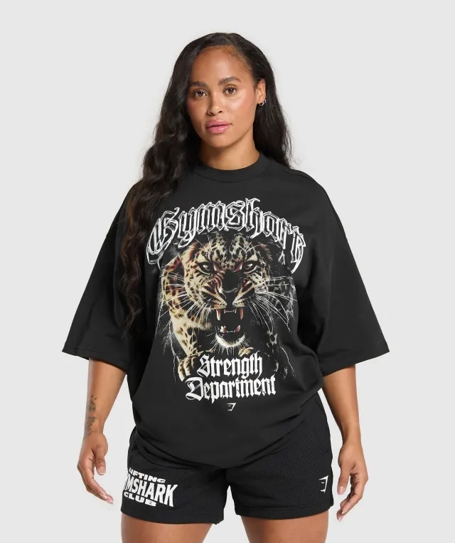 Gymshark Strength Department Animal T-Shirt - Black