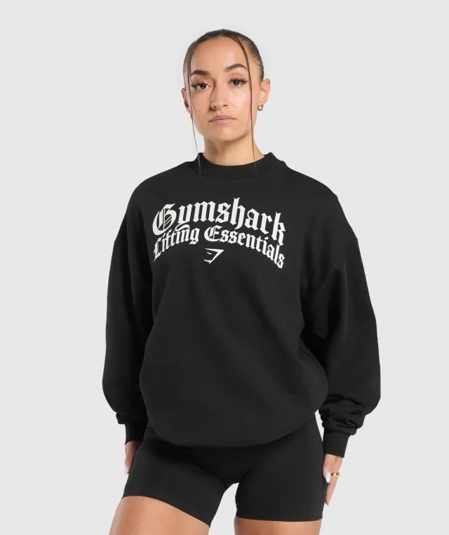 Gymshark Lifting Essentials Oversized Sweatshirt - Black