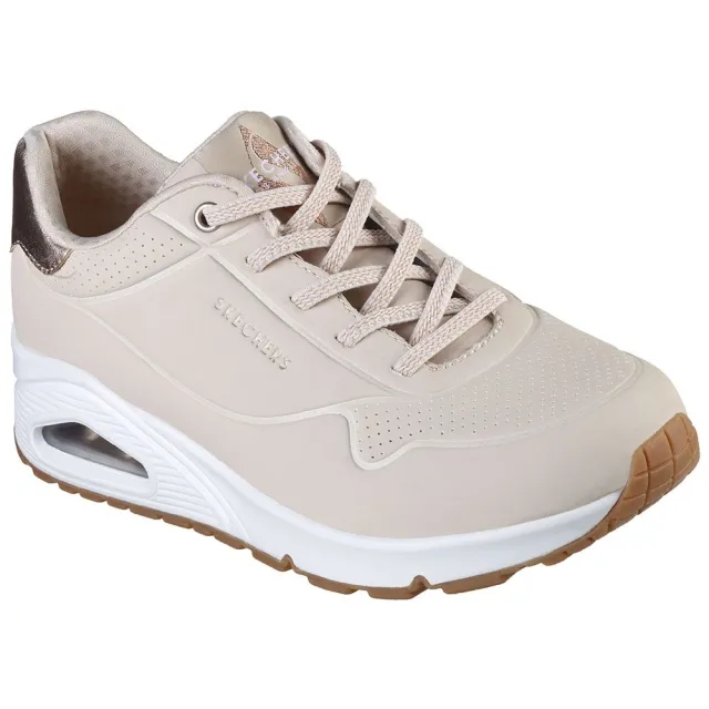 Skechers Women's Uno - Shimmer Away Sneaker in Natural