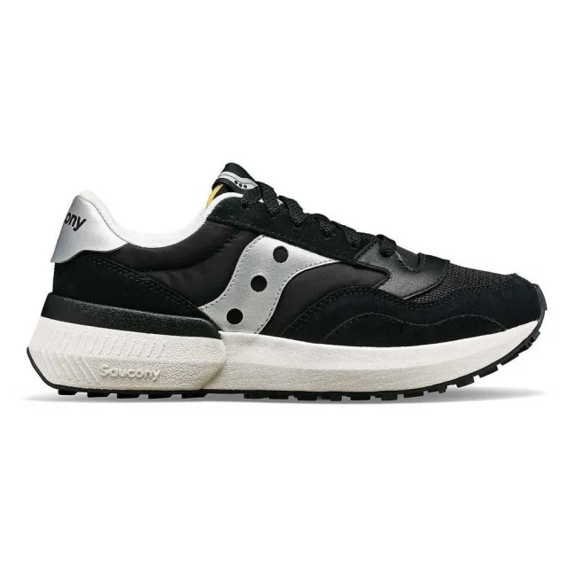 Saucony Jazz NXT Leather Blend Trainers, Black/Silver
