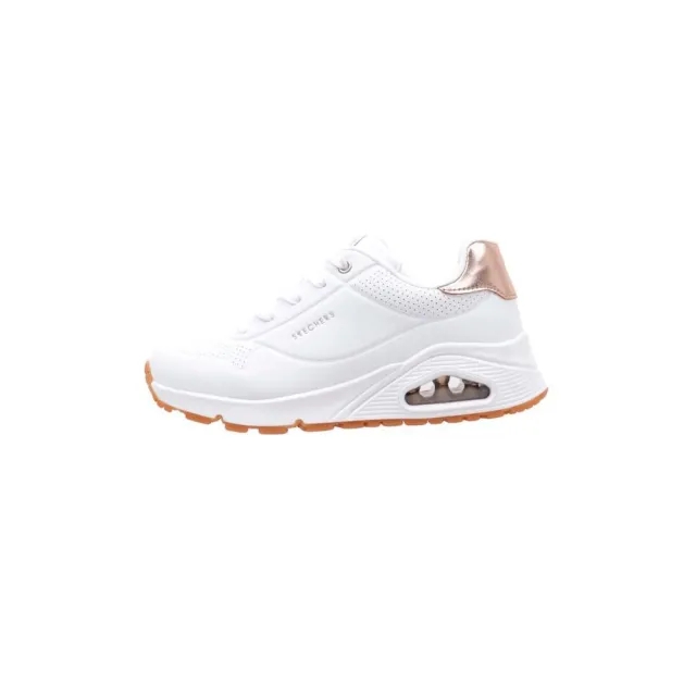 Skechers Girls' Lace-Up Uno - White/Gold