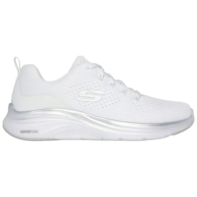 Skechers Women's Vapor Foam - Midnight Glimmer Sneaker in White/Silver