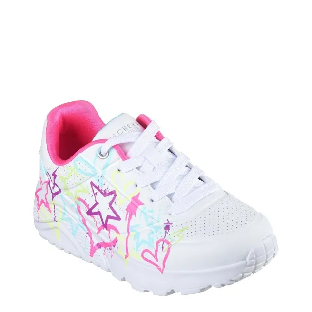 Skechers Girls Uno Lite - My Drip Sneaker in White
