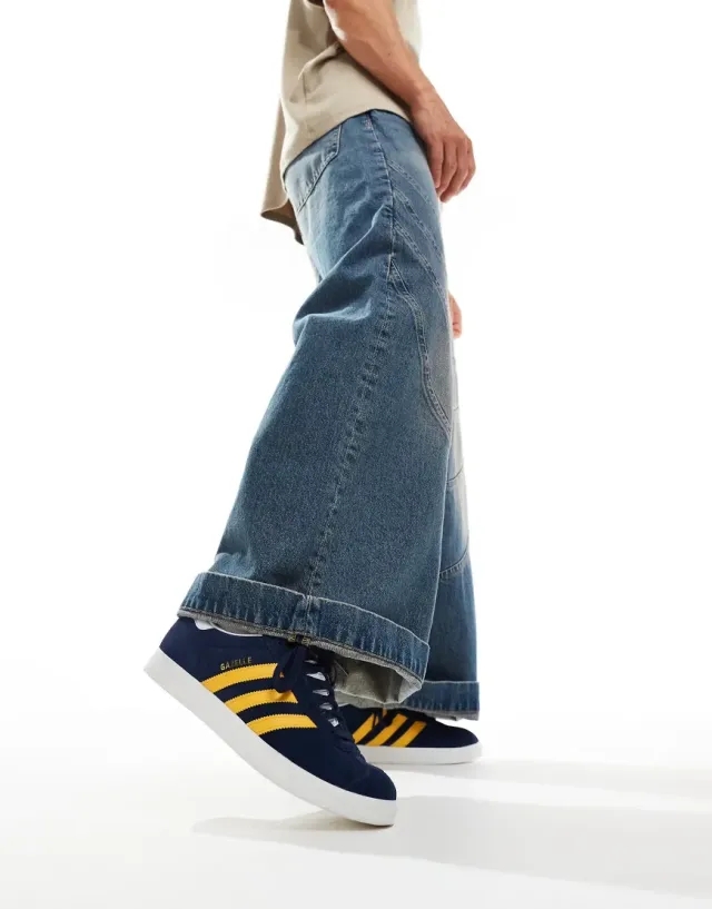 Adidas Originals Gazelle In Navy And Yellow