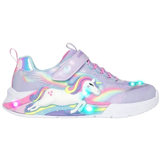 Skechers Girls S-Lights: Unicorn Chaser Sneaker in Lavender