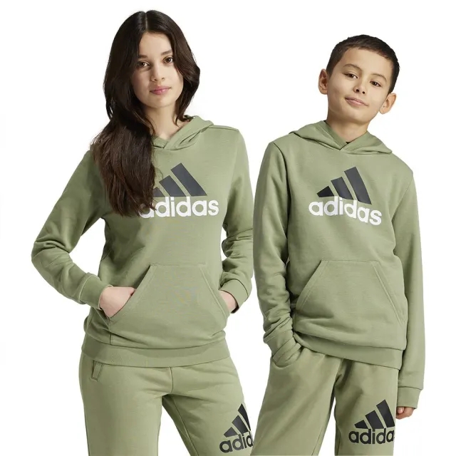 adidas  Essentials Two-Colored Big Logo Cotton Hoodie  boys's Children's sweatshirt in Green