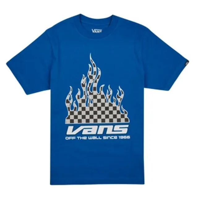 Vans  REFLECTIVE CHECKERBOARD FLAME SS  boys's Children's T shirt in Blue