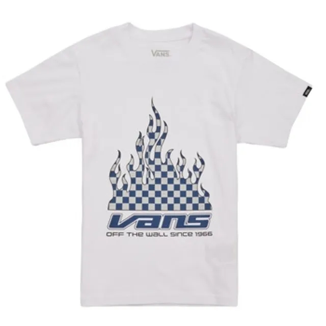 Vans  REFLECTIVE CHECKERBOARD FLAME SS  boys's Children's T shirt in White