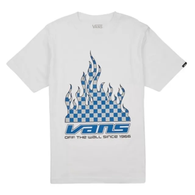 Vans  REFLECTIVE CHECKERBOARD FLAME SS  boys's Children's T shirt in White