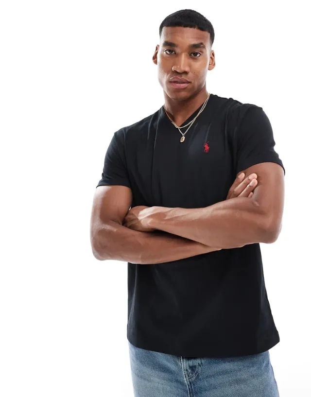 Polo Ralph Lauren  KSC08H-SSVNCLS-SHORT SLEEVE-T-SHIRT  men's T shirt in Black