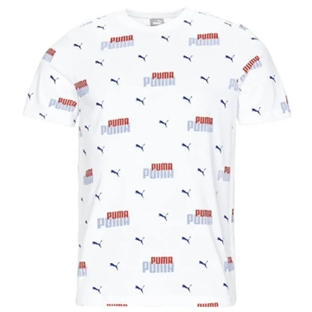 Puma  ESS+ LOGO POWER AOP  men's T shirt in White