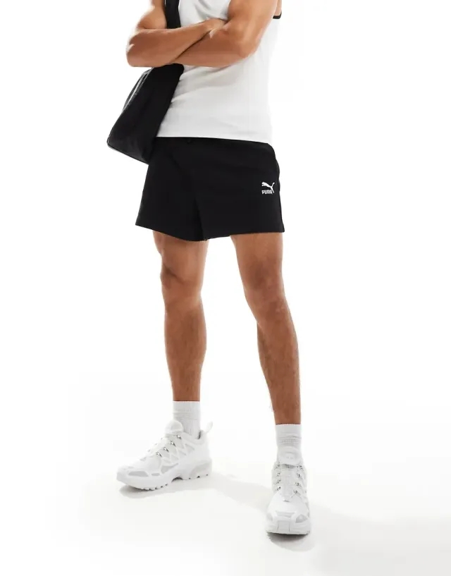 Puma Womens CLASSICS Ribbed Shorts - Black