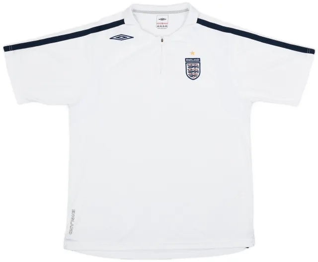 2006-07 England Umbro 1/4 Zip Polo Shirt - 8/10 - (XL)
