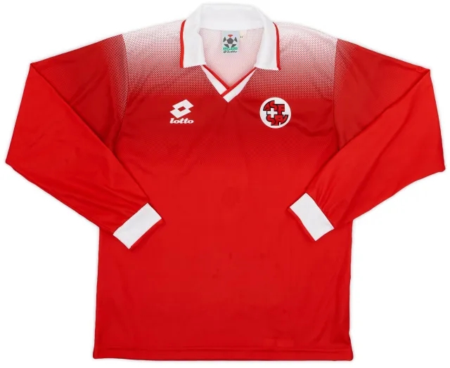Lotto 1996-98 Switzerland Home L/S Shirt - 7/10 - (XXL.Boys)