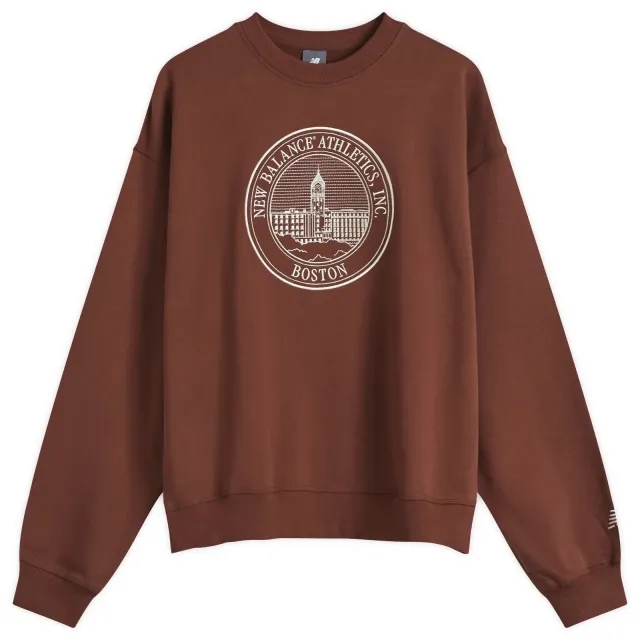 New Balance Men's Varsity Oversized Crewneck Sweat Nightwatch Green