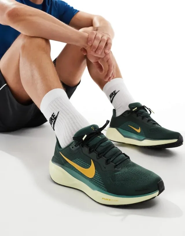 Nike Running Air Zoom Pegasus 41 Trainers In Green And Yellow