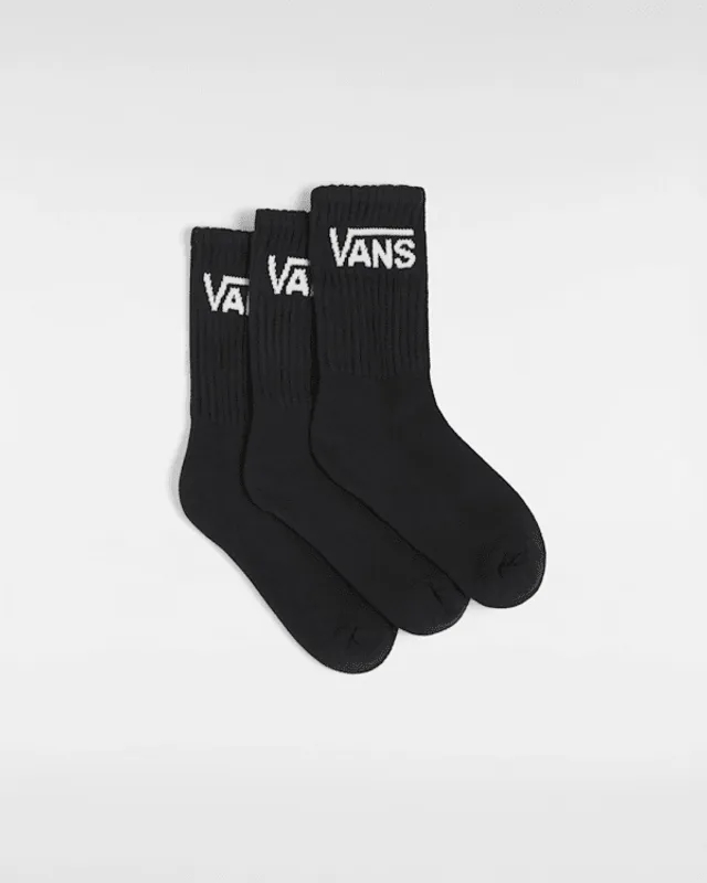 Vans - Kids Vans Crew Socks (3 Pairs), Black