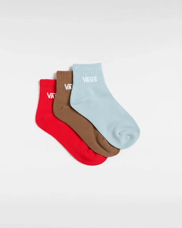 Vans - Kids Classic Half Crew Socks (3 Pairs), Red