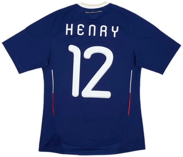adidas 2009-10 France Home Shirt Henry #12 (S)