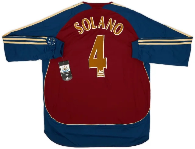 adidas 2006-07 Newcastle Away L/S Shirt Solano #4 (XXL)