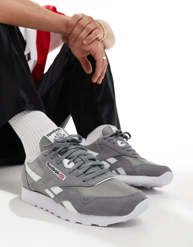 Reebok Classic Nylon Trainers In Grey