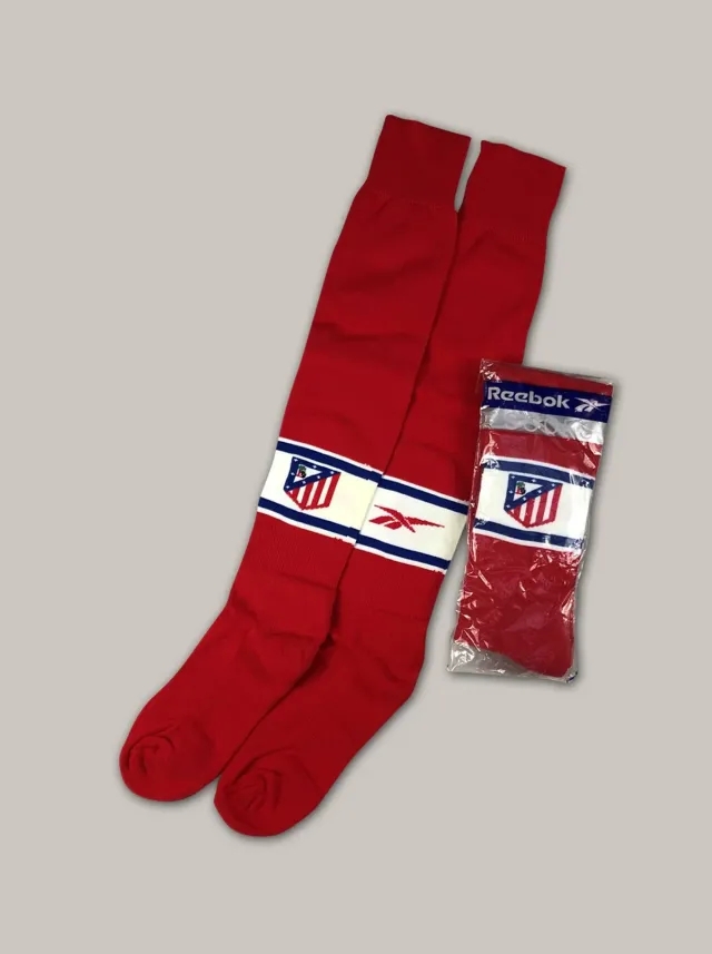1998/99 ATLETICO MADRID HOME SOCKS (MULTIPLE SIZES) REEBOK | Cult Kits, XL / Atletico Madrid / 1998