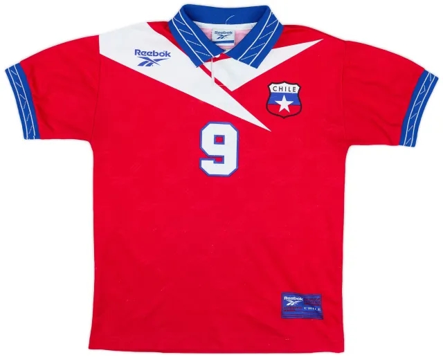 Reebok 1997-99 Chile Home Shirt #9 - 9/10 - (L.Boys)