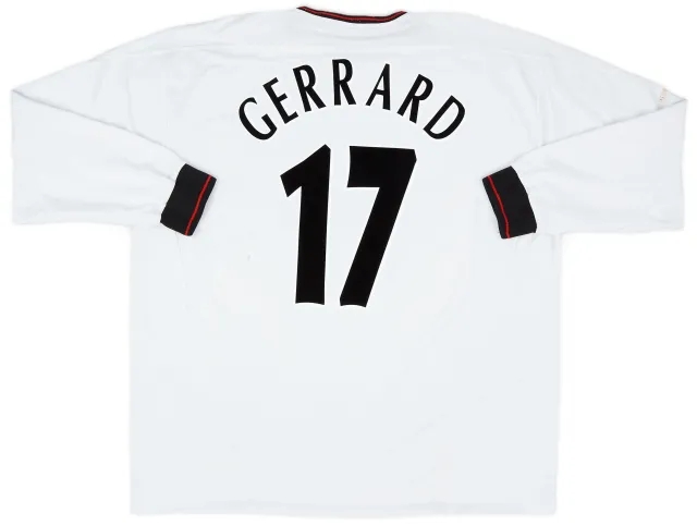 Reebok 2003-04 Liverpool Away L/S Shirt Gerrard #17 - 6/10 - (XXL)