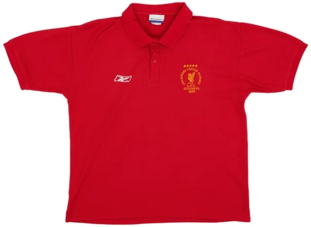 2005 Liverpool 'CL Winners' Reebok Polo Shirt - 8/10 - (M)