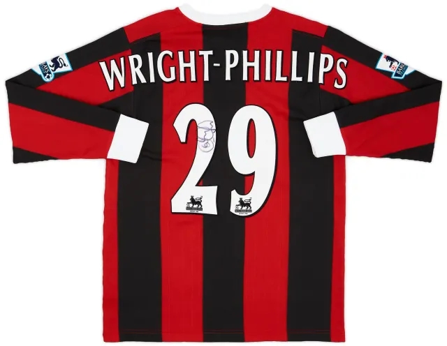 Reebok 2004-05 Manchester City Match Issue Signed Away Shirt Wright-Phillips #29