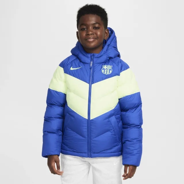 F.C. Barcelona Third Older Kids' Nike Football Synthetic-Fill Hooded Jacket - Blue