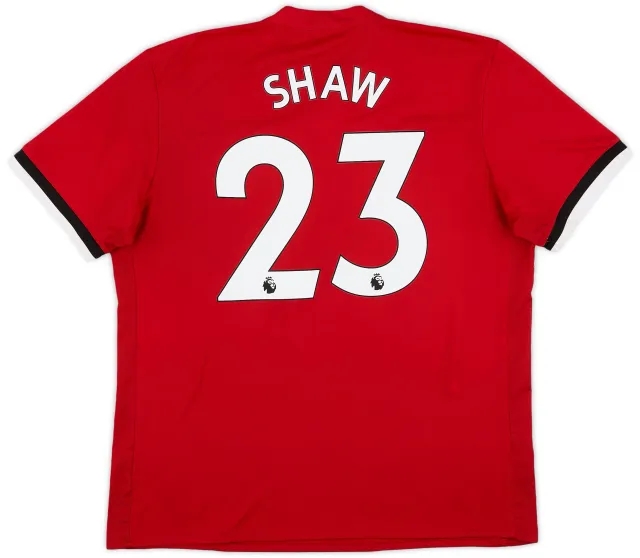 adidas 2017-18 Manchester United Home Shirt Shaw #23 - 8/10 - (XL)