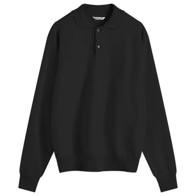 Auralee Men's Super Soft Polo Sweat Black
