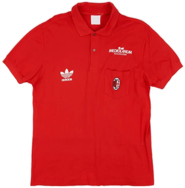 1990-91 AC Milan adidas Polo Shirt - 8/10 - (XL)