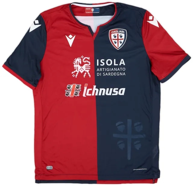 Macron 2019-20 Cagliari Match Issue Home Shirt #19 (Bradarić)