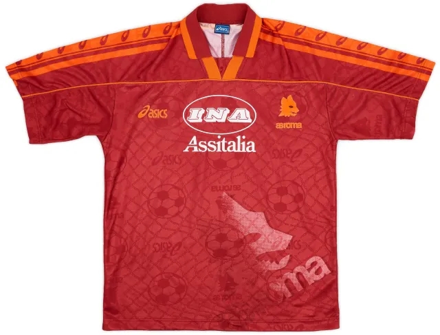 Asics 1995-96 Roma Home Shirt - 8/10 - (M)