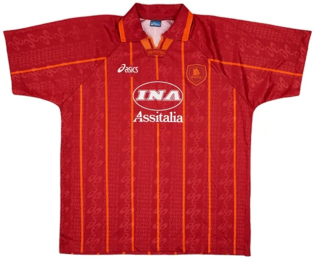 Asics 1996-97 Roma Home Shirt - 9/10 - (XL)