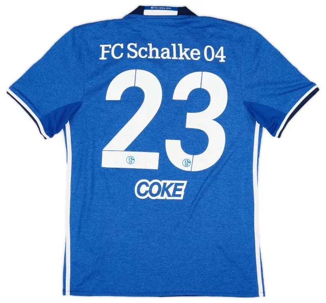 adidas 2016-18 Schalke Home Shirt Coke #23 - 6/10 - (S)