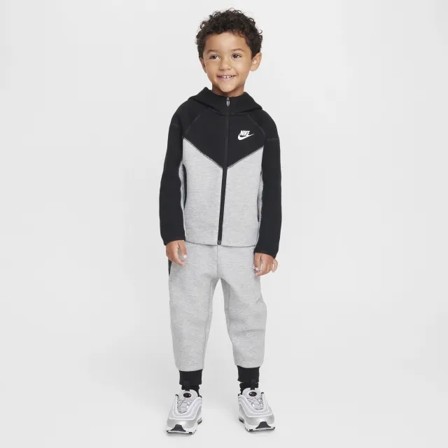 Nike Sportswear Tech Fleece Full-Zip Set Toddler 2-Piece Hoodie Set - Grey - Cotton