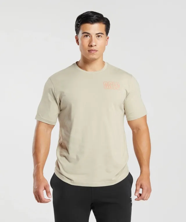 Gymshark Lifting Club T-Shirt - Washed Stone Brown