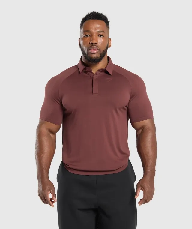 Gymshark Seamless Polo Shirt - Burgundy Brown