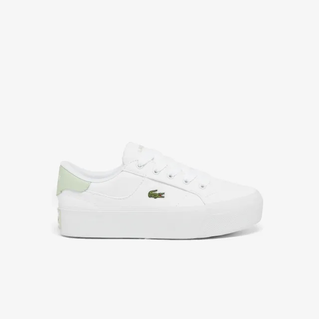 Lacoste Women's Ziane Platform Sneakers - White & Light Green