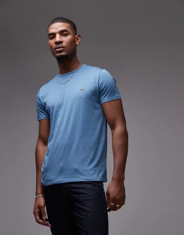 Lacoste Pima Cotton T-Shirt In Slate Blue