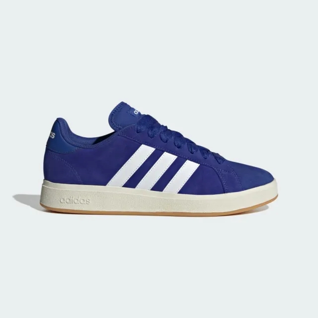 adidas Grand Court Base 00 Suede Lace Up Trainers, Lucid Blue