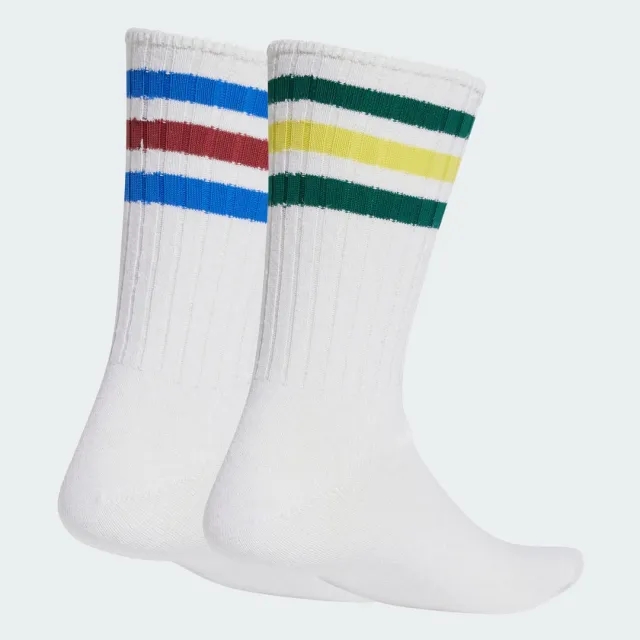 Adidas Originals 2 Pack Ribbed Crew Socks In Multi