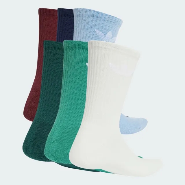 Adidas Originals 6 Pack Crew Socks In Multi-White