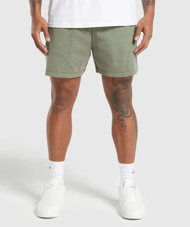 Gymshark Heavyweight Ribbed Shorts - Unit Green